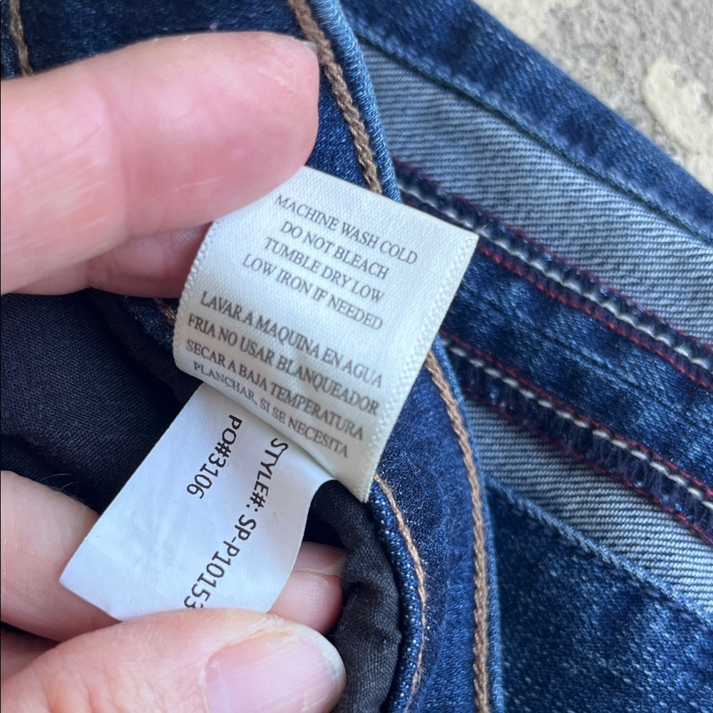 Like new Sneak Peek Indigo Straight Leg mid rise Jeans with Side Stripe - Picture 13 of 16
